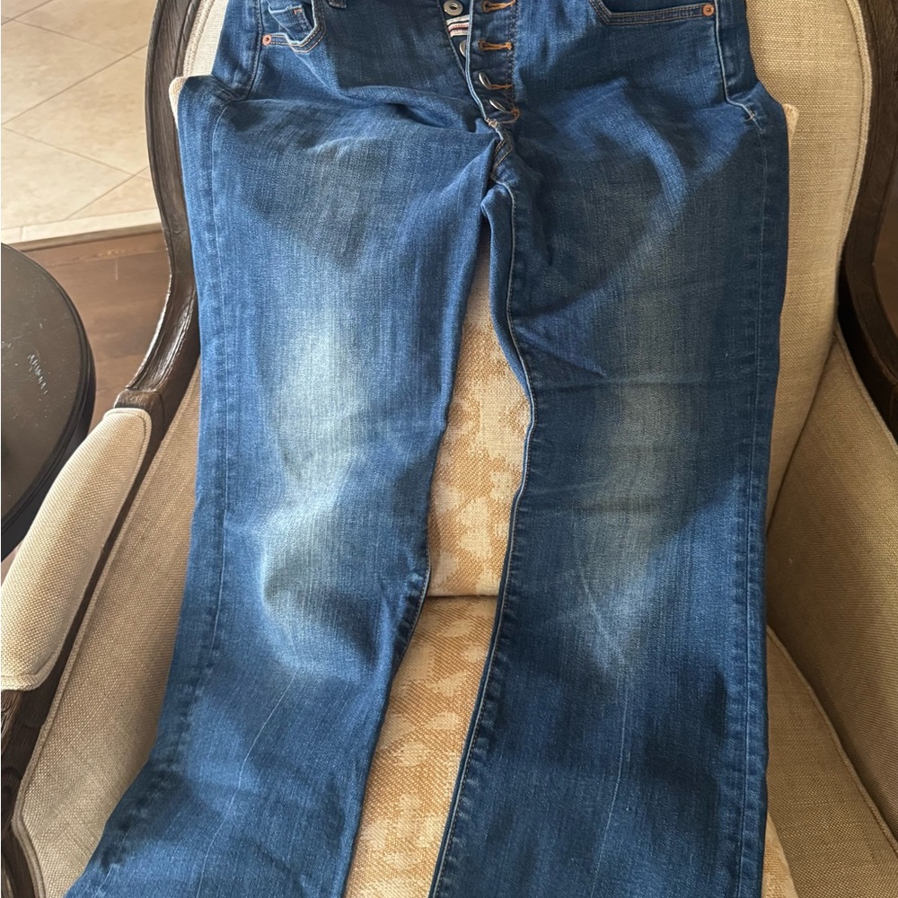 Pilcro High Rise Ankle Flare Women's Blue Jeans by Anthropologie